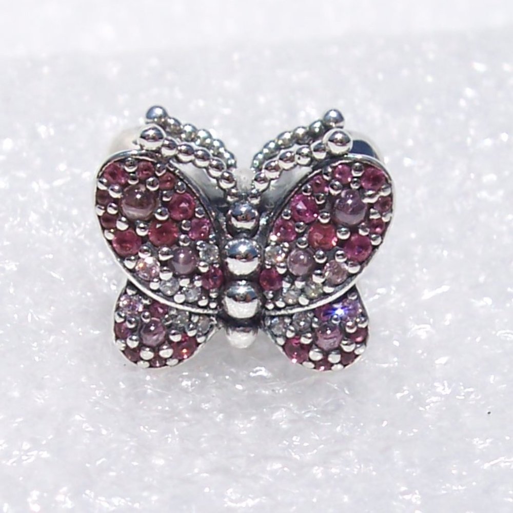 Pandora Dazzling PINK Butterfly Bracelet Charm - Picture 6 of 8